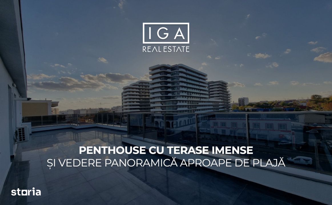 Penthouse cu terase imense si vedere panoramica aproape de plaja