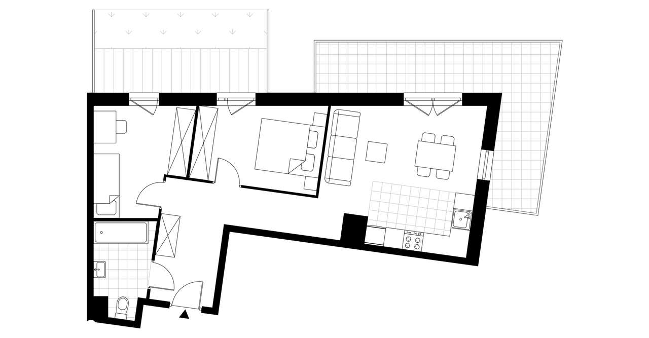 3-pokojowe mieszkanie 56m2 + ogródek Bezpośrednio - Pełny obrazek: 3/8