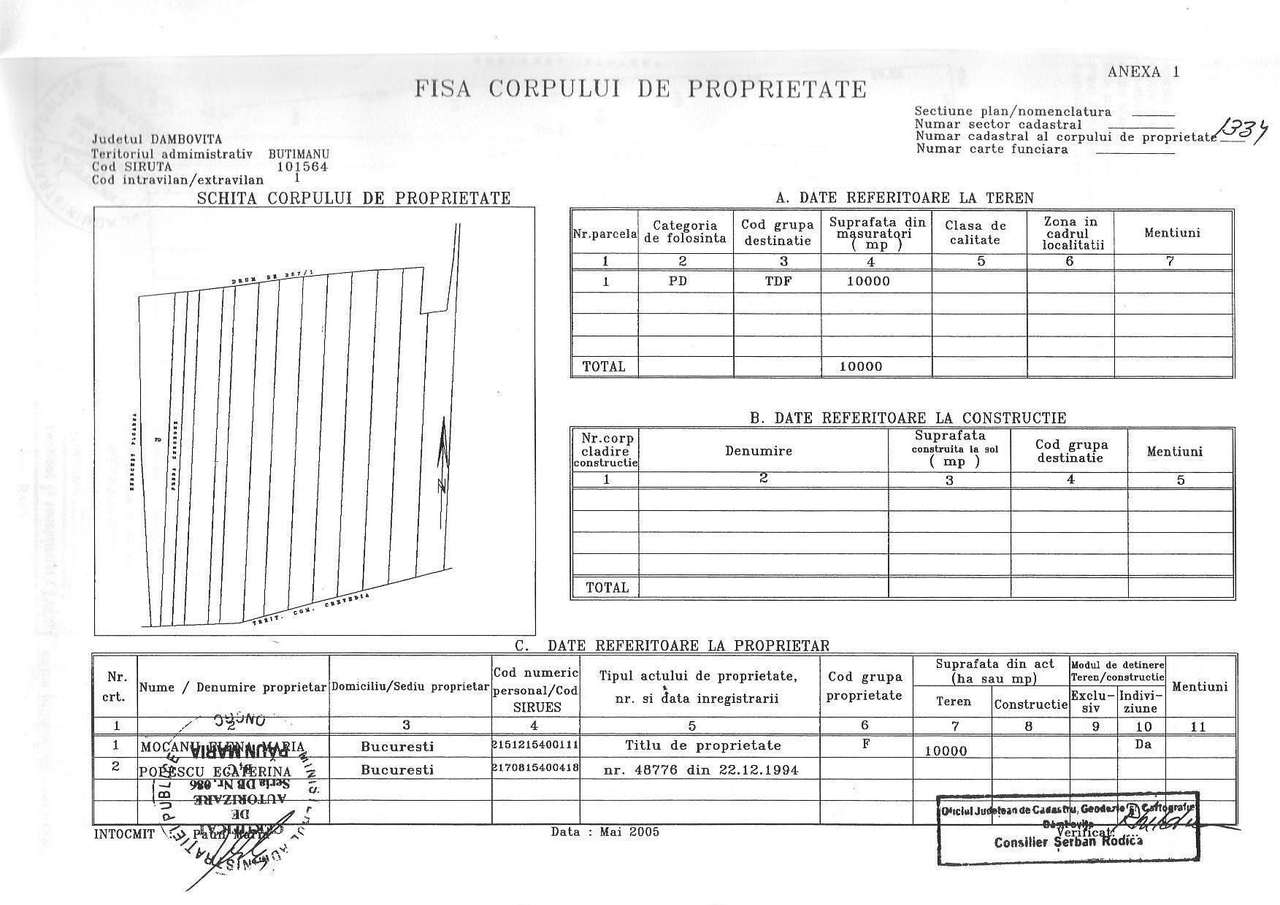 Teren extravilan 10.000 mp - Lucianca - Butimanu - Imagine principală: 3/4