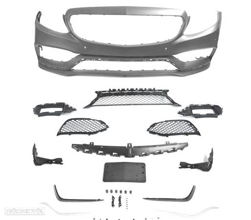 PARACHOQUES FRONTAL AMG W205 15- PDC CLASSE C PARA MERCEDES PRATA - 4