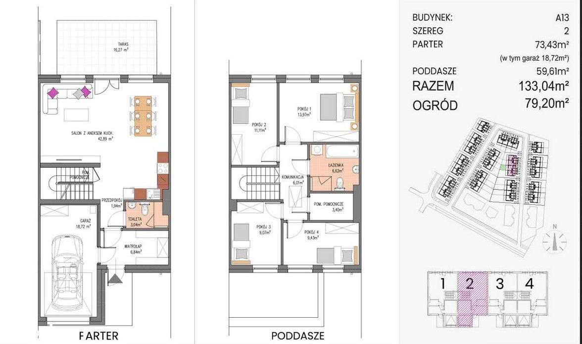 Piękny dom w zabudowie bliźniaczej z ogrzewaniem M-14