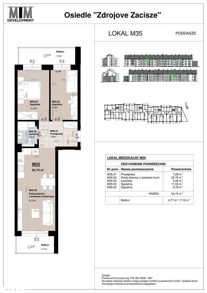 Osiedle Zdrojove Zacisze Busko-Zdrój | Mieszkanie AM35 - 54,74 m2 - Pełny obrazek: 2/7