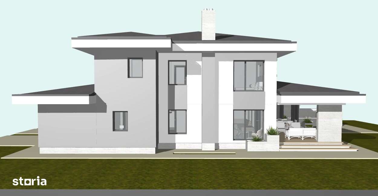 Casă P+1 pe structură metalica  – teren 2.660 mp  - toate utilitatile-2