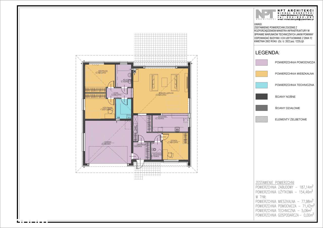 Serock ul. Modra Dom parterowy 155 m² z garażem dwustanowiskowym - View 3
