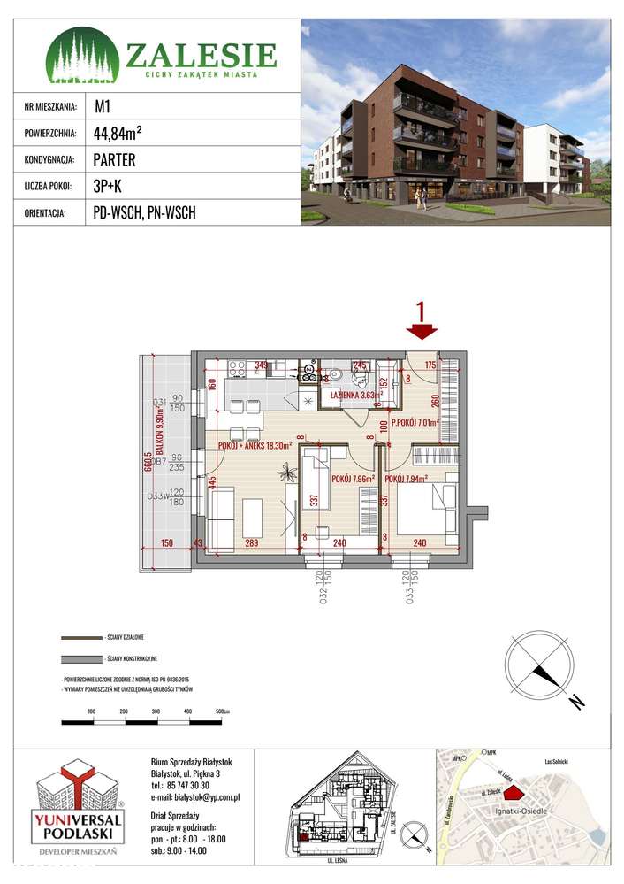 Zalesie | mieszkanie 3-pokojowe | 1 - Pełny obrazek: 2/8