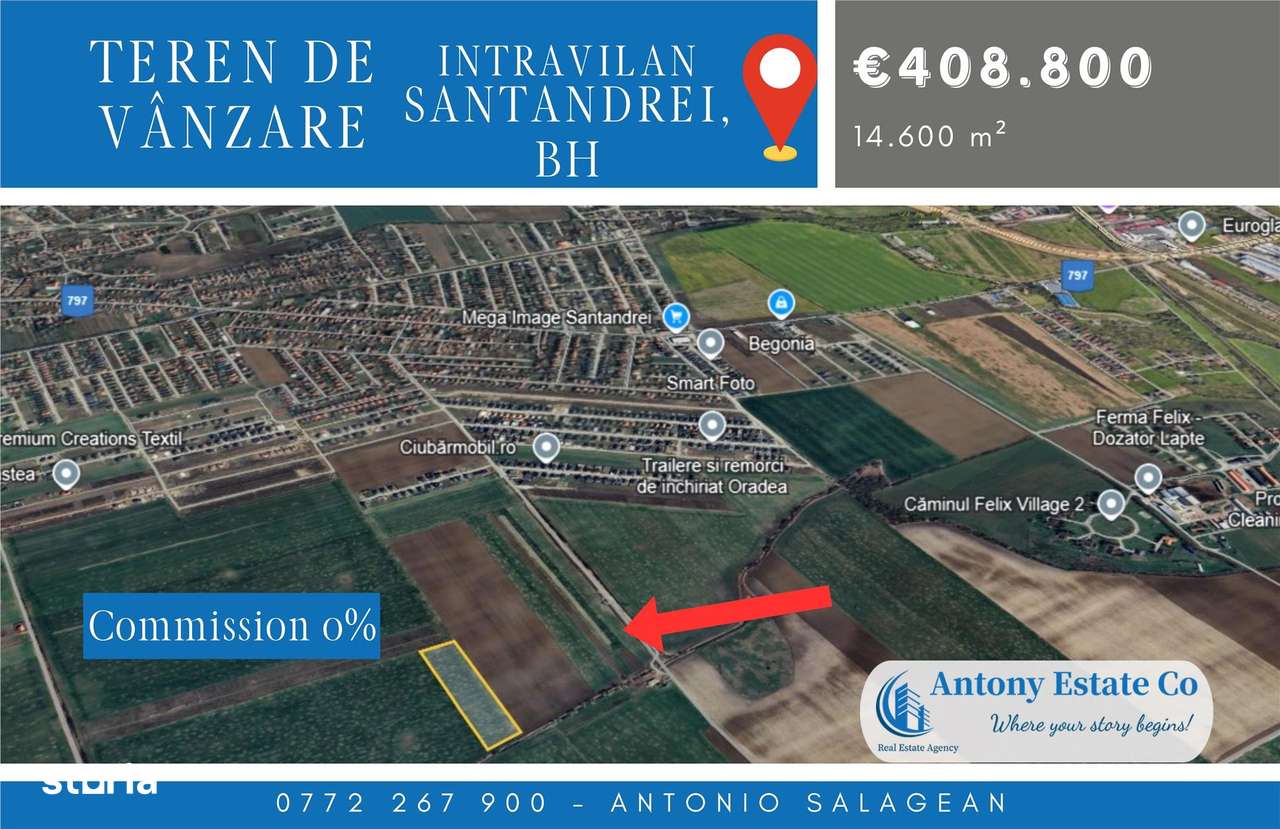 Teren intravilan de vanzare, in Santandrei. - Imagine principală: 1/3
