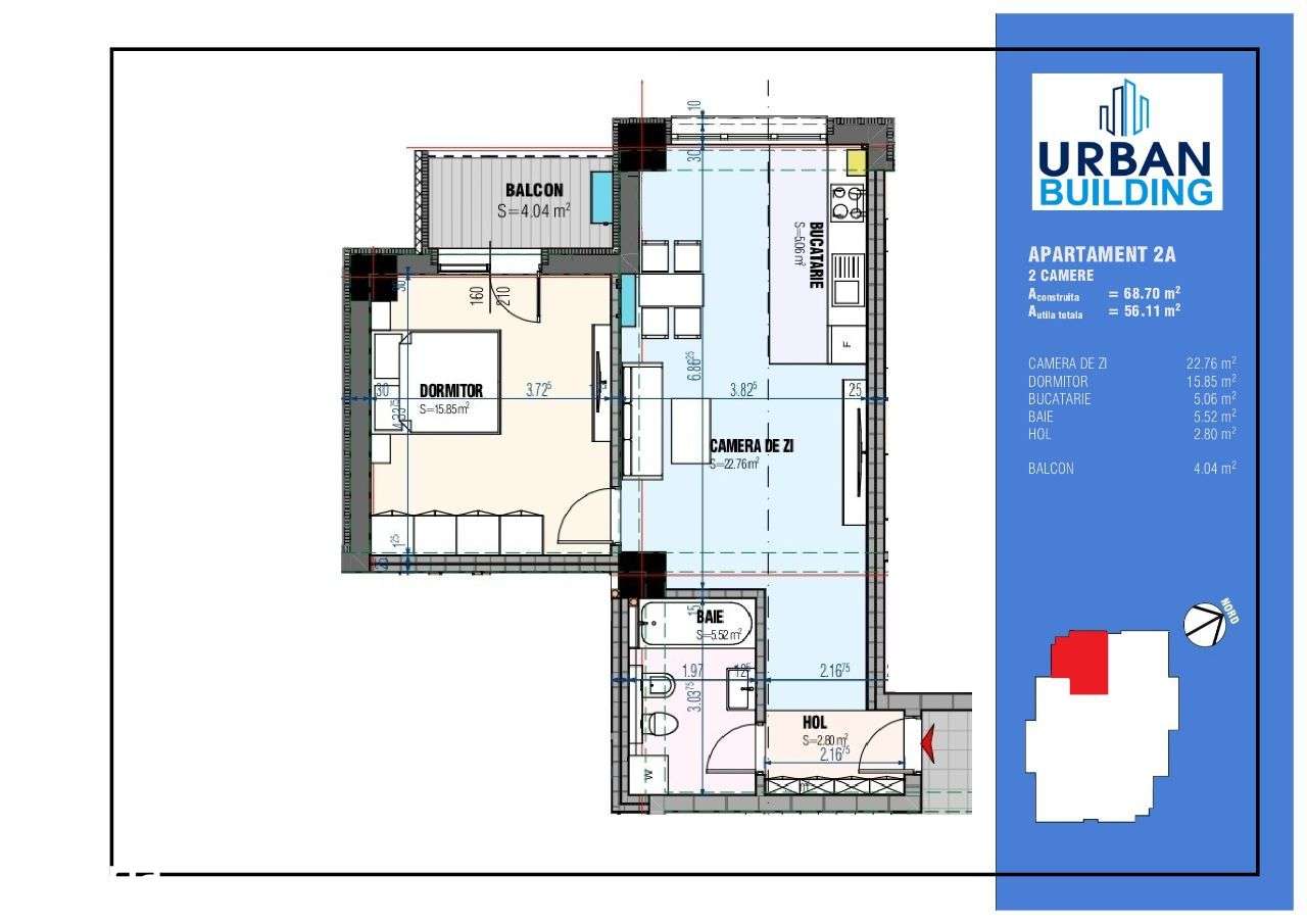 Apartament 2 camere (2A) URBAN Building-1