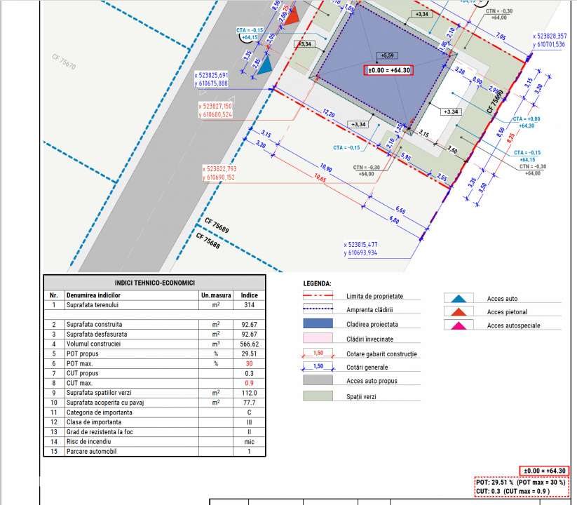 Teren intravilan cu autorizatie de constructie – Comuna Berceni, 314-6