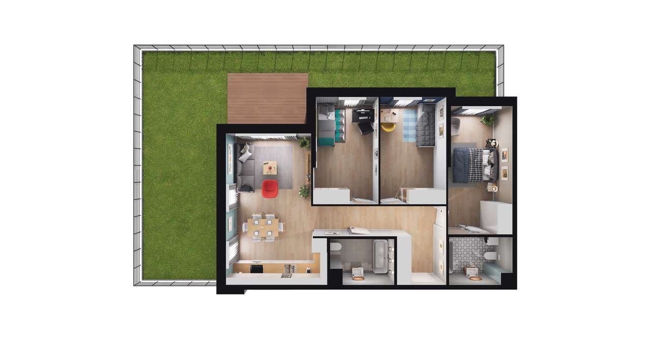 4-pokojowe mieszkanie 80m2 + ogródek Bez Prowizji - Pełny obrazek: 2/8