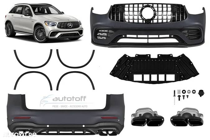 Pachet exterior compatibil cu Mercedes GLC Suv X253 (2020+) 63 AMG Black Design - 1