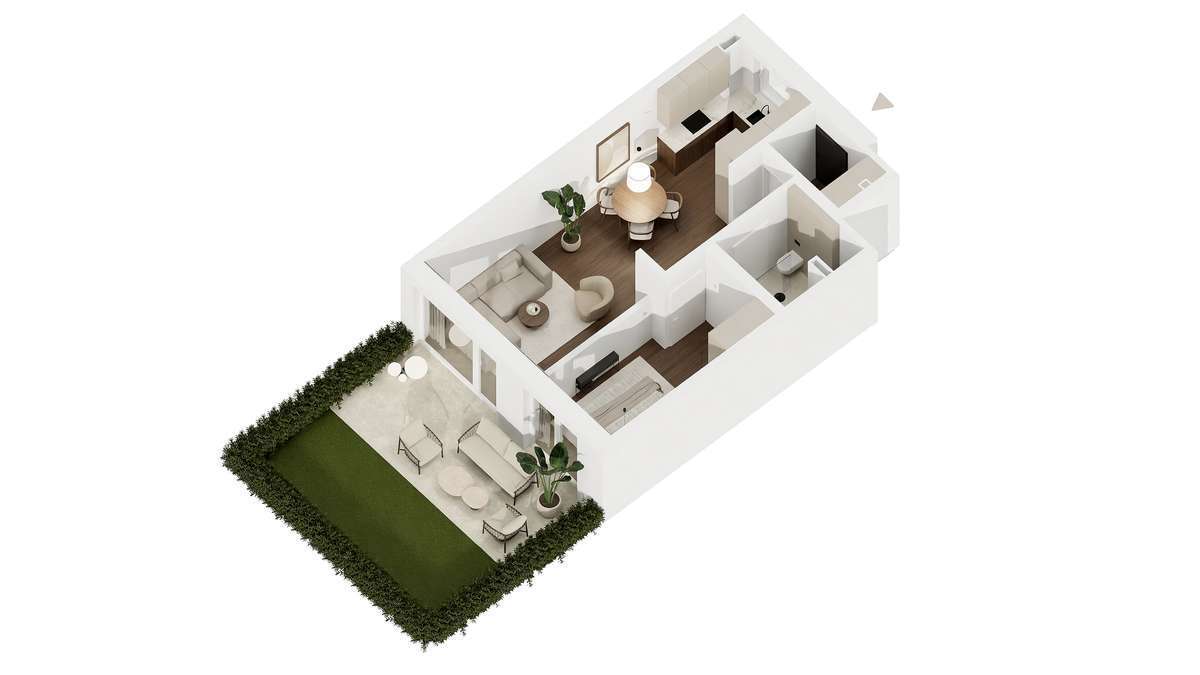 Osiedle przy ul. Bielasa | 2 pokoje z tarasem i ogródkiem | 49,12m2 - Pełny obrazek: 3/13