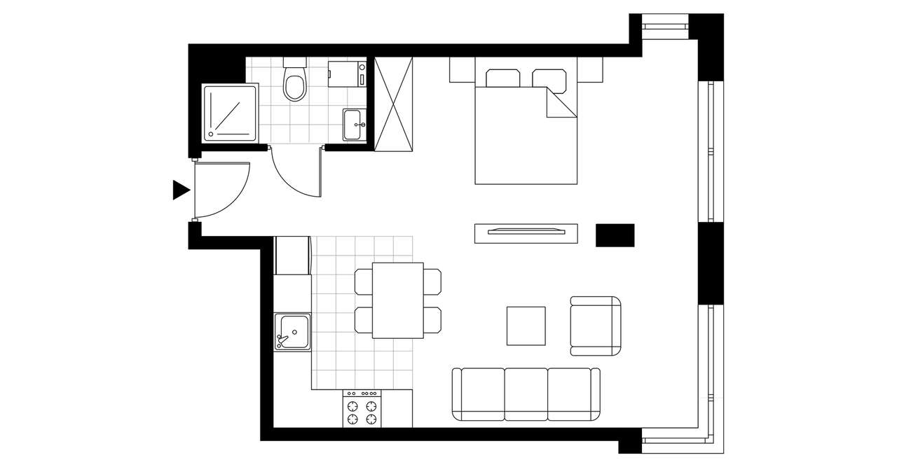 Perfumiarnia 2 | mieszkanie 40,33  m² | A.03.19 - Pełny obrazek: 4/7