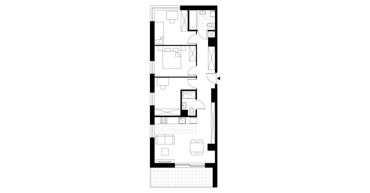 4-pokojowe mieszkanie 68m2 + taras Bez Pośredników - Pełny obrazek: 3/8