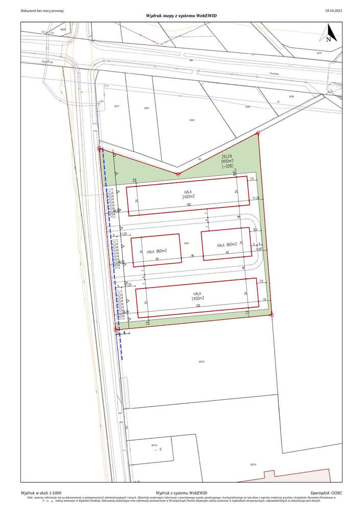 Działka przemysłowa Prusice  z pozwoleniem na budowę Hali - Pełny obrazek: 3/3