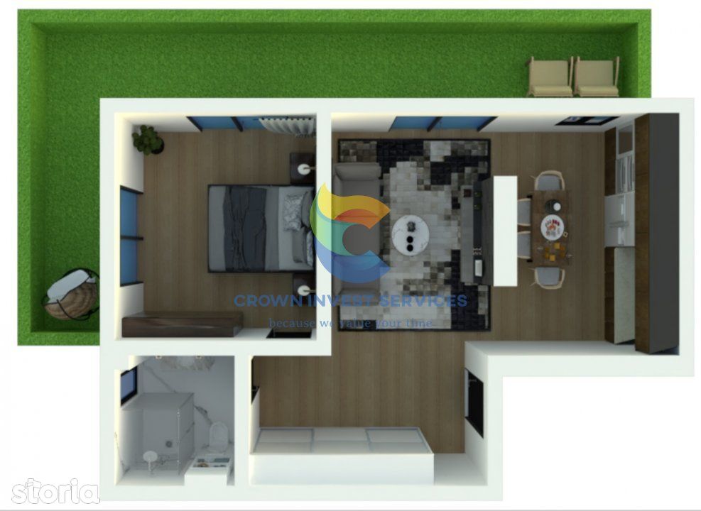 Apartament 2 camere de vanzare cu gradina,  Model 1, Mamaia Nord
