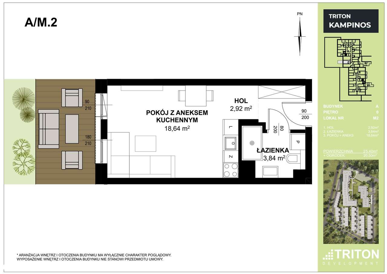 1-pokojowe mieszkanie 25m2 + ogródek Bezpośrednio - Pełny obrazek: 2/5