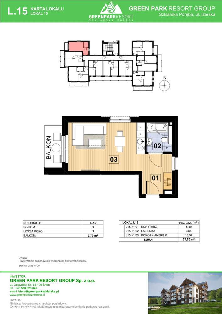 1-pokojowe mieszkanie 27m2 Bezpośrednio - Pełny obrazek: 2/7