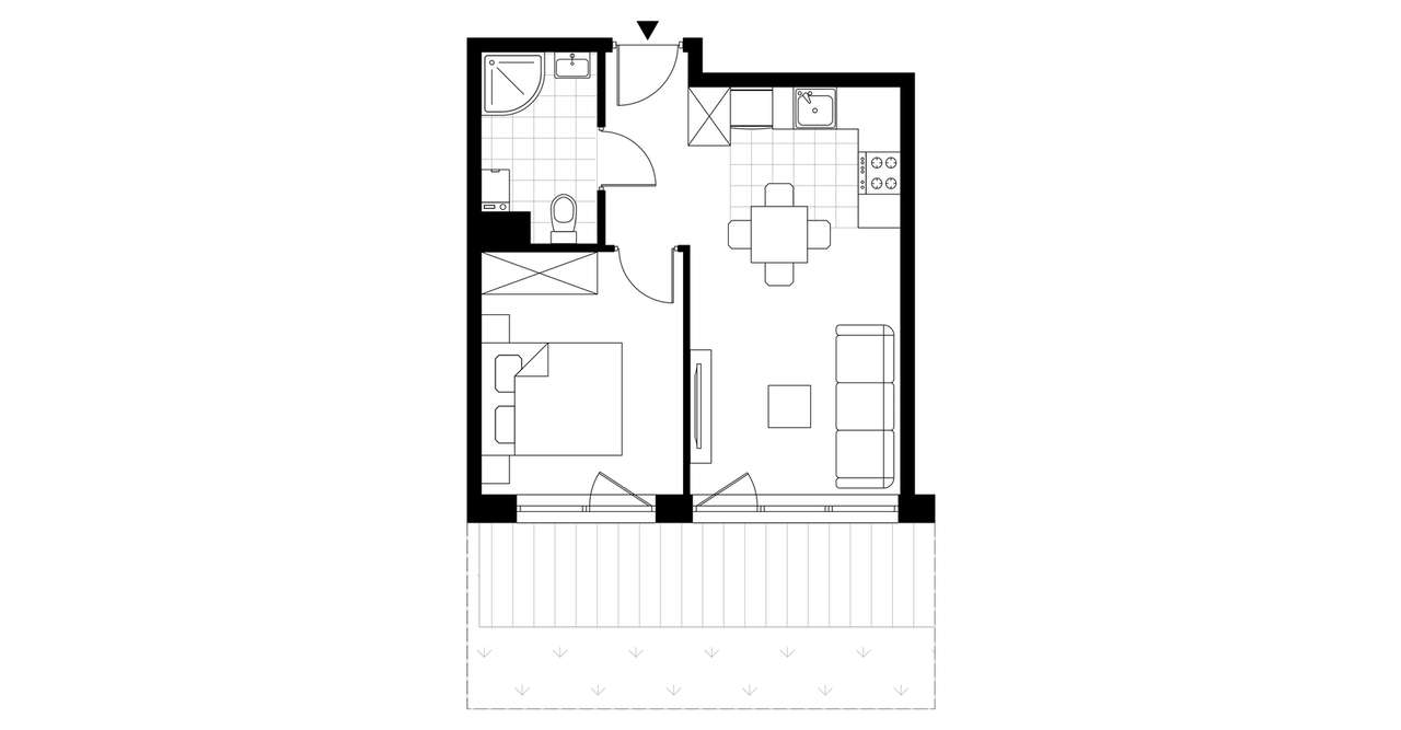 2-pokojowe mieszkanie 34m2 + ogródek Bezpośrednio - Pełny obrazek: 3/8