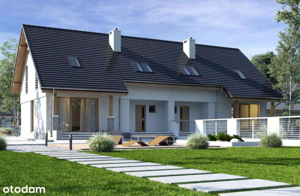 Nowy dom w zabudowie bliźniaczej z garażem i widokiem na Łomżę i Narew-1