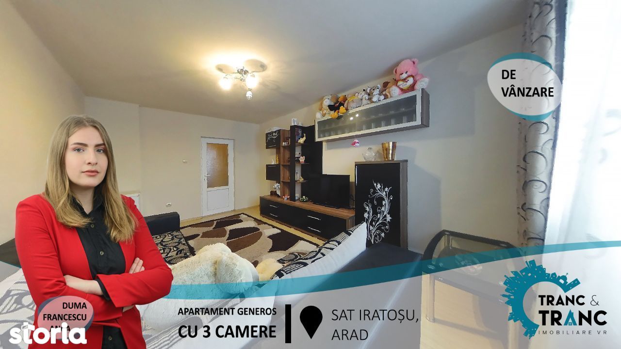 Apartament generos si renovat cu 3 camere in Iratoșu