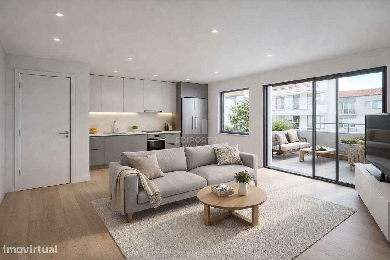 Apartamento T2 com terraço e garagem localizado a 5minutos a pé da Est-2