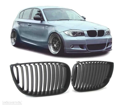 GRELHAS DIANTEIRAS PARA BMW E81 E87 04-07 LOOK M PERFORMANCE PRETO BRILHANTE - 1