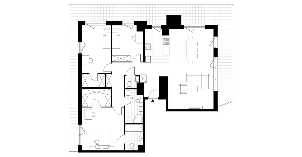 4-pokojowe mieszkanie 115m2 + taras Bezpośrednio - Pełny obrazek: 3/8