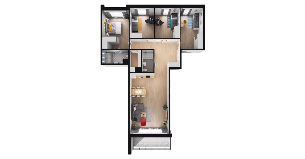 5-pokojowe mieszkanie 111m2 + balkon - Pełny obrazek: 2/8