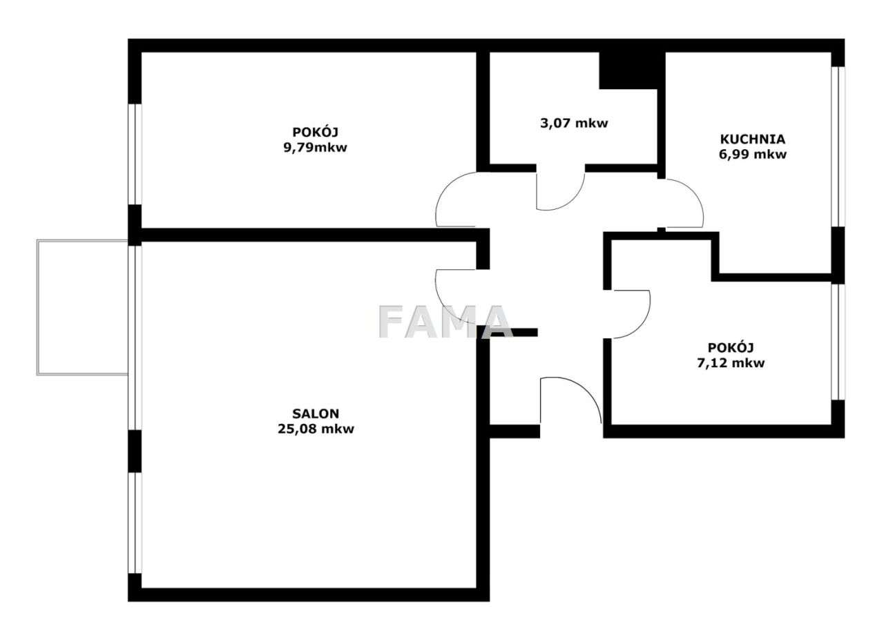 3-pok., 57,90 m2, 1 piętro, blok 4-p., Sm Zazamcze - Pełny obrazek: 4/17