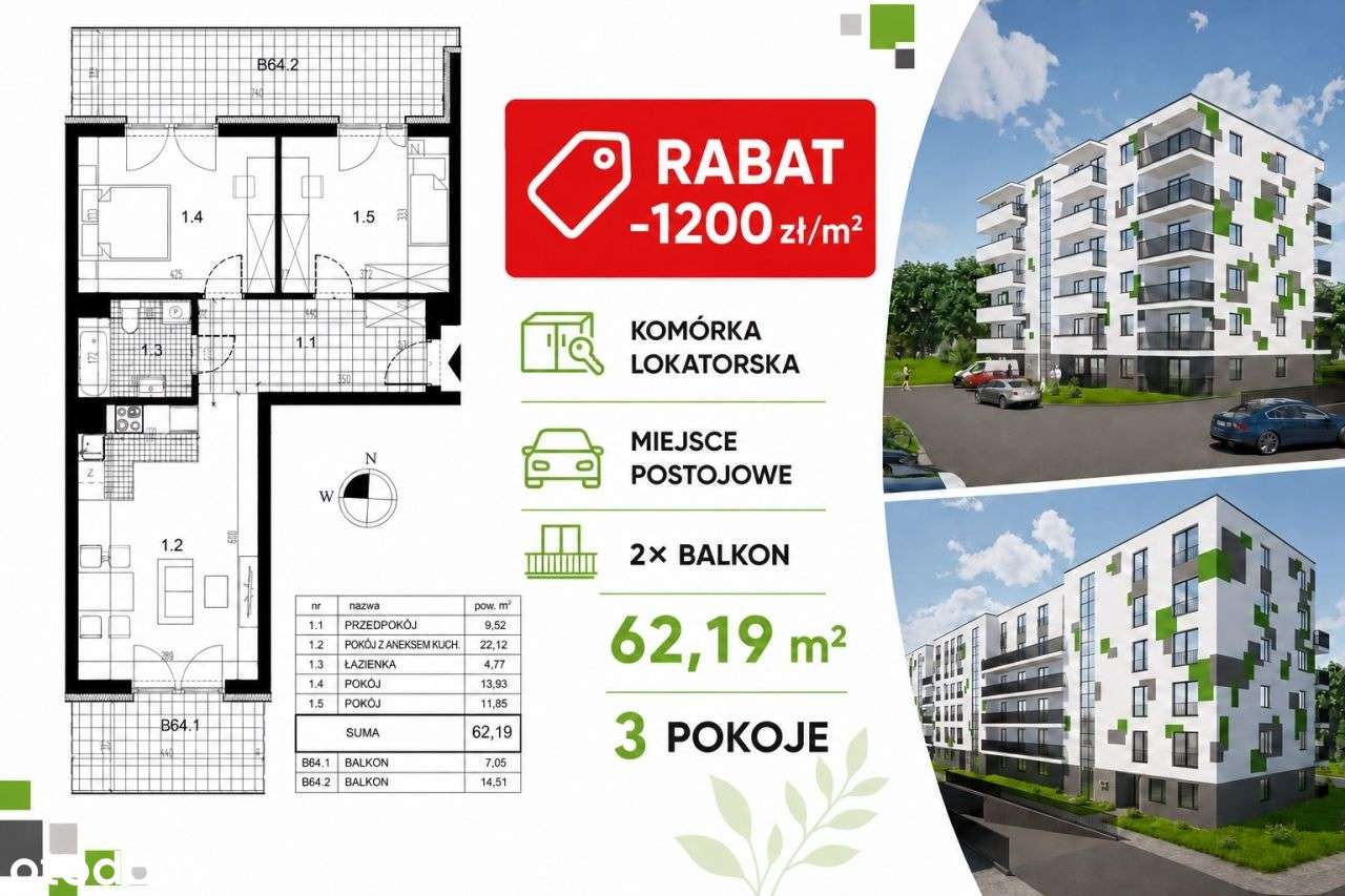 2xbalkon|rabat 1200zł/m2|Czyżyny/ok M1|Eng|0%
