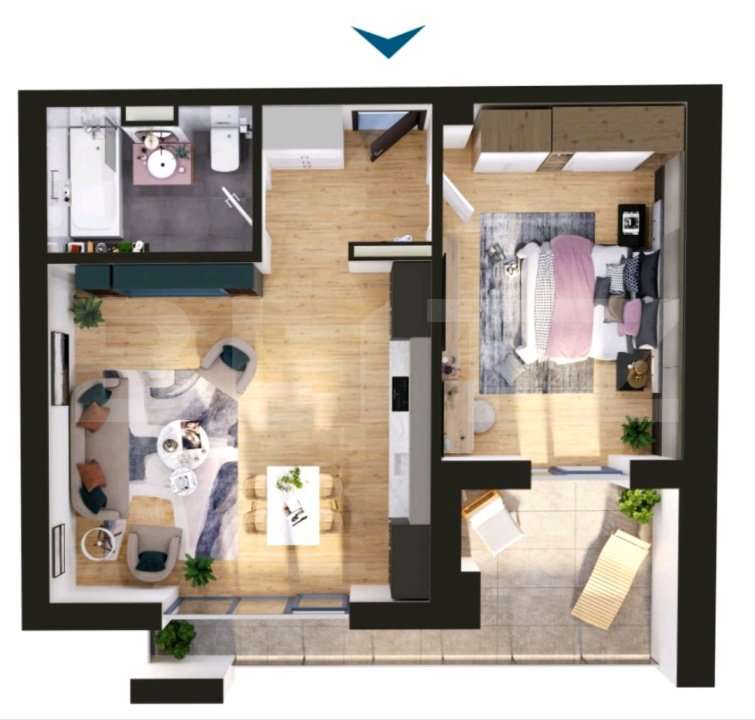 Apartament de vanzare,  2 camere, 54  mp, zona Torontalului - Imagine principală: 1/1