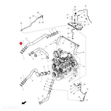 Tulejka układu chłodzenia Massey Ferguson 4384166M2 Oryginał - 4