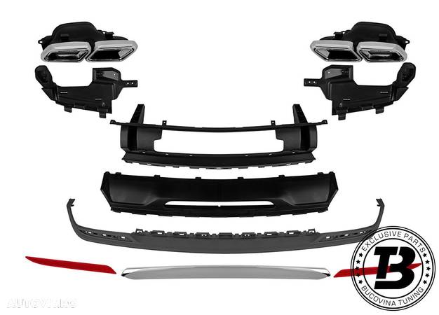 Difuzor Bara Spate cu Ornamente compatibil cu Mercedes S Class W222 S63 Design - 2