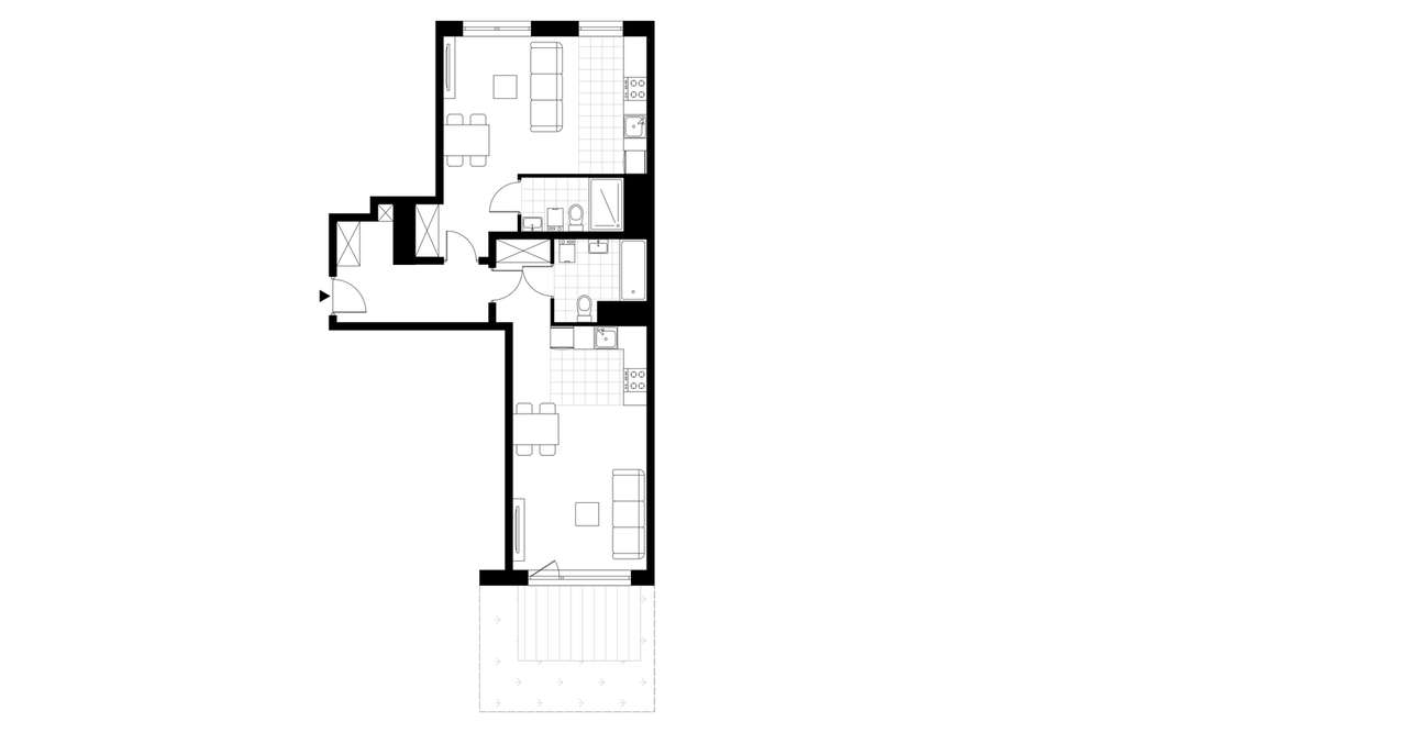 2-pokojowy apartament inwestycyjny 65m2 + ogródek - Pełny obrazek: 3/8