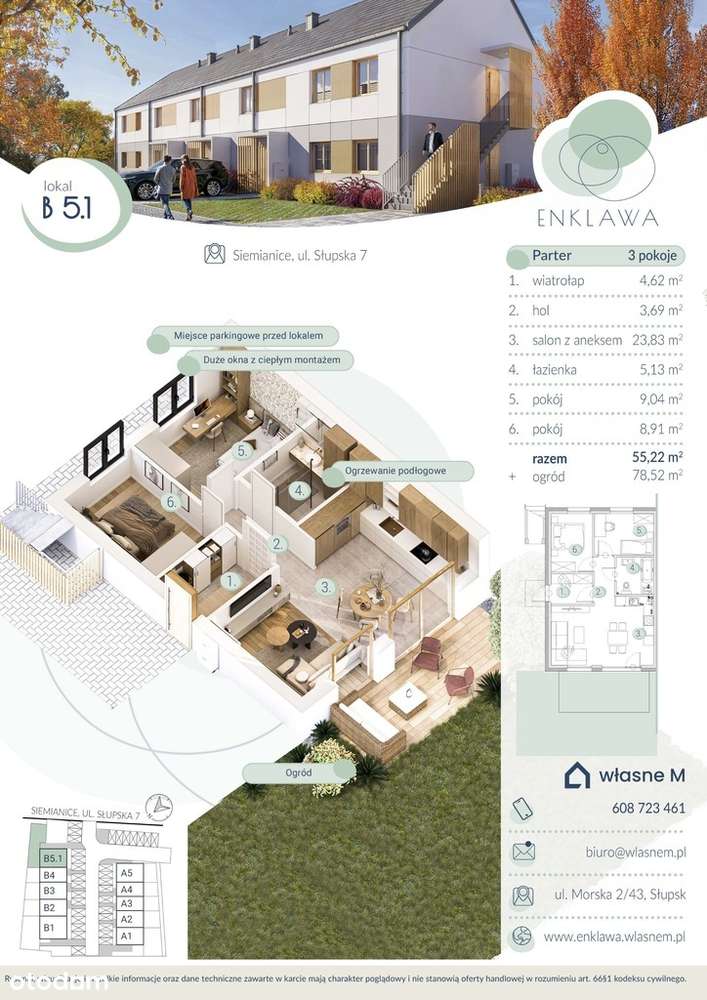 ✅ 3-pokoje, ogród, podłogówka ✅ Enklawa, Słupsk - Pełny obrazek: 5/10