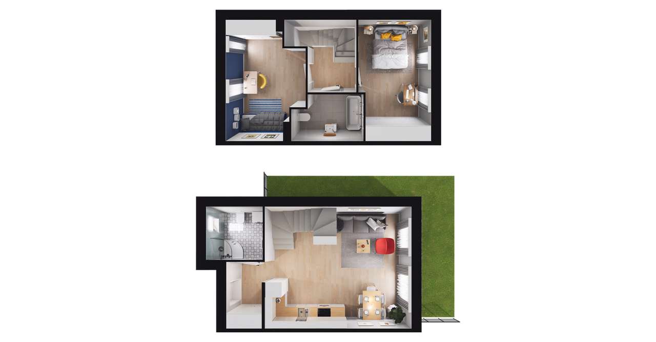 3-pokojowy dom 72m2 + ogródek Bezpośrednio - Pełny obrazek: 2/7