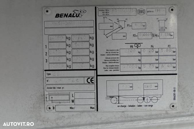 Benalu CAMION BASCULANTE - 27 M3 / TOT ALUMINIU / AXIE ELEVABILĂ 2X - 28