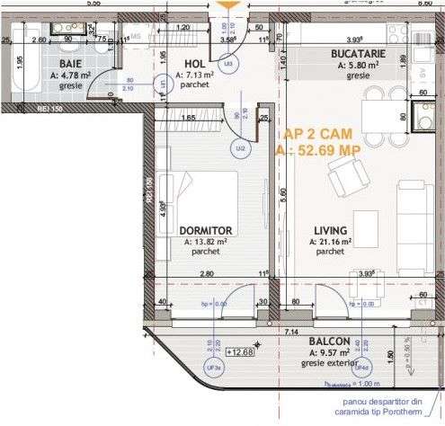 Apartament 2 camere, spatios, bloc nou, zona Eroilor - Imagine principală: 1/1