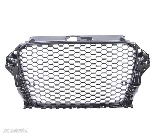 GRELHA PARA AUDI A3 8V 12-16 LOOK RS3 PRETO BRILHANTE - 3