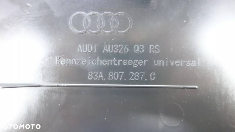 PODSTAWKA RAMKA TABLICY AUDI Q3 RS 13-18 83A807287C - 5