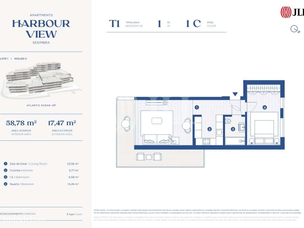 Apartamento T1 perto da praia, no Harbour View, Sesimbra-13