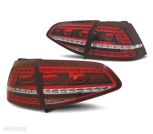 FAROLINS PARA VOLKSWAGEN VW GOLF 7 13-17 LOOK GTI LEDS INDICADORES DINÂMICOS VERMELHO CRISTAL - 4