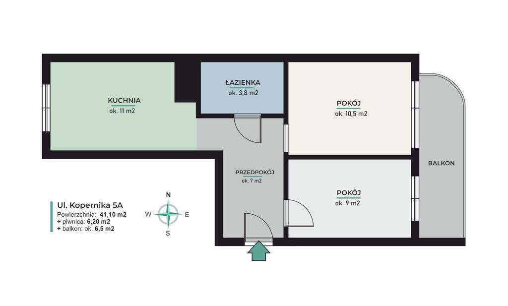 2 pokoje • II piętro • duży balkon • parking-5
