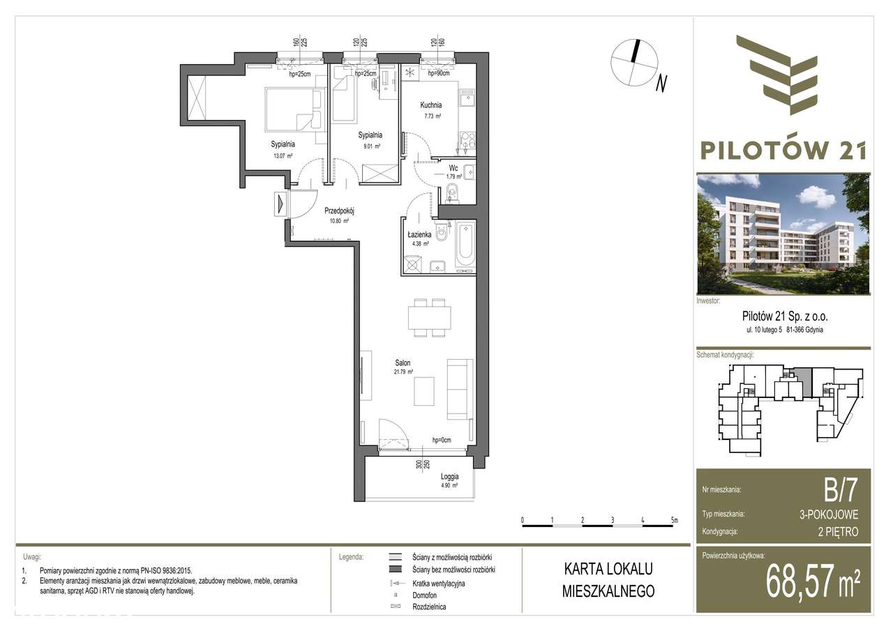 Pilotów 21 | mieszkanie 3-pok. | B/7 - Pełny obrazek: 2/9