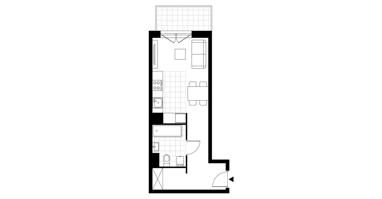 1-pokojowe mieszkanie 28m2 Bez Prowizji - Pełny obrazek: 3/8