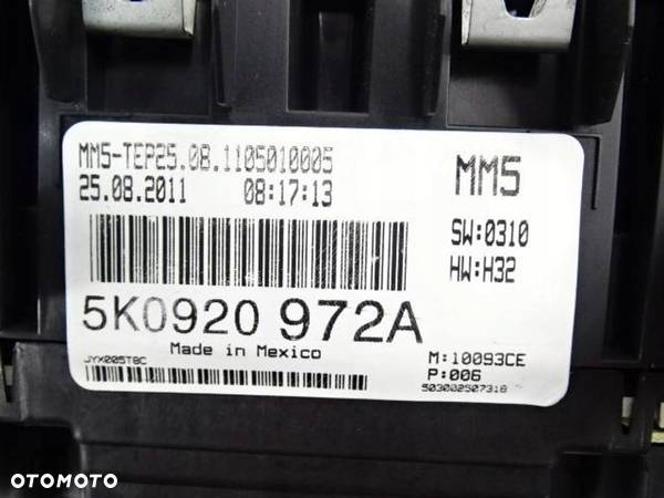 Licznik zegary Volkswagen Golf VI 1.6 TDI UK - 2