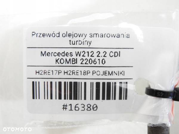 PRZEWÓD OLEJU TURBINY MERCEDES W212 2.2 CDI - 7