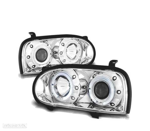 FARÓIS ANGEL EYES PARA VOLKSWAGEN VW GOLF3 91-97 CROMADO - 1