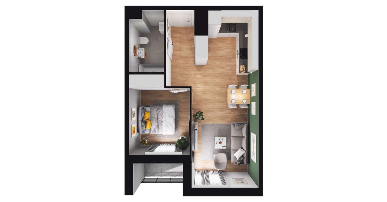 Stara Cegielnia Mielec | mieszkanie 2-pok. | C_M68 - Pełny obrazek: 3/9