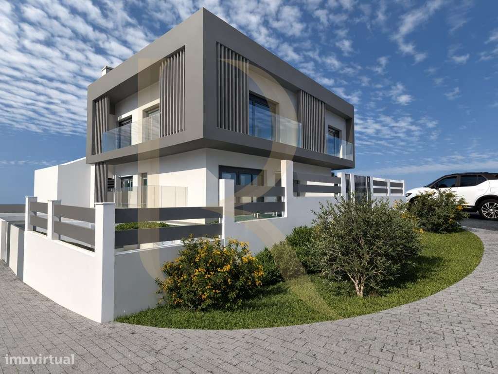 Moradia Geminada T3+1 nova com piscina e garagem no Pinhal do General-4